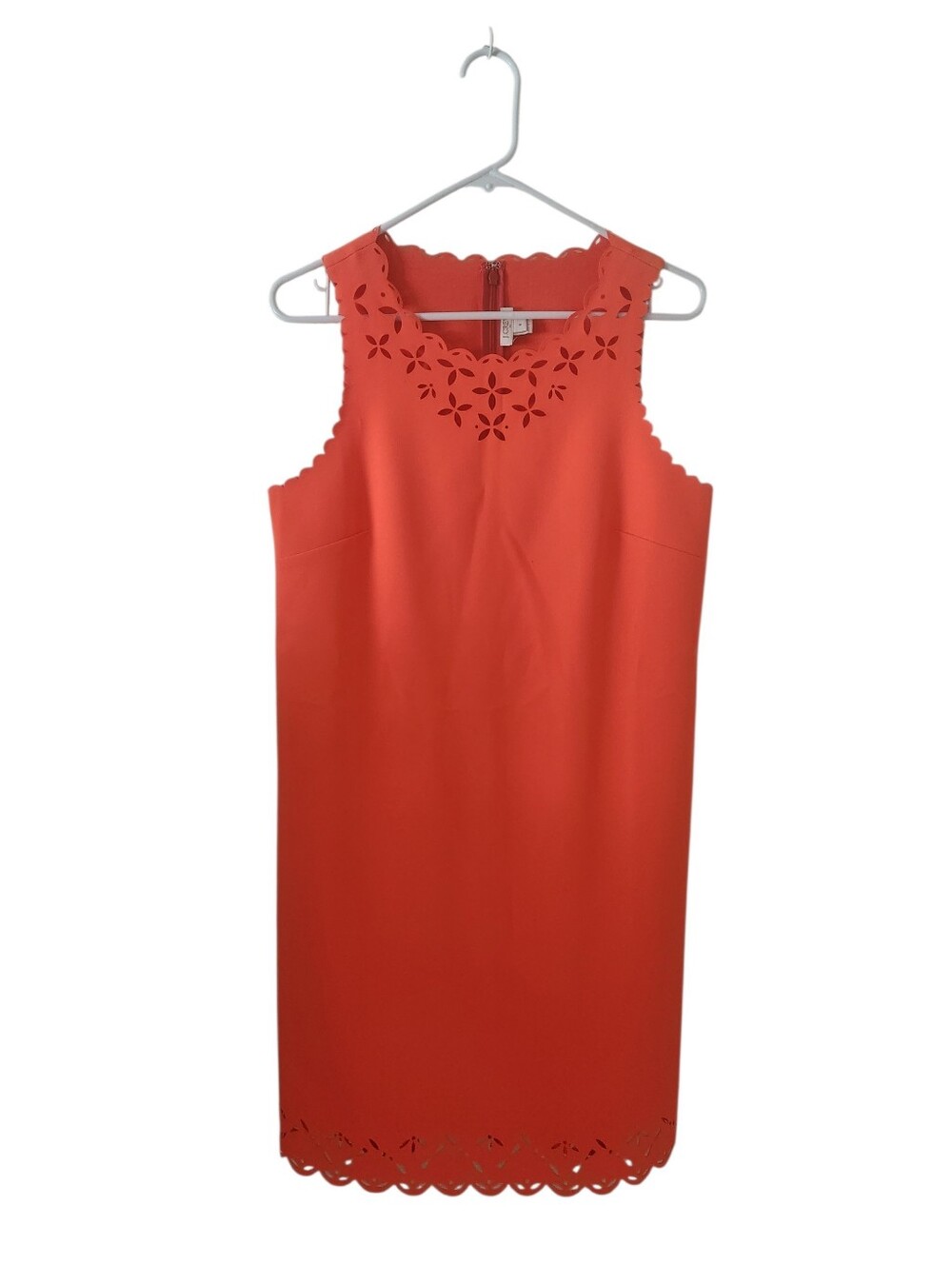 J Crew Orange Laser Cut Sleeveless Shift Dress
